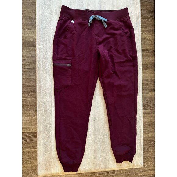 Figs Zamora Jogger Scrub Pants in Burgundy Maroon Size Medium - Picture 1 of 4